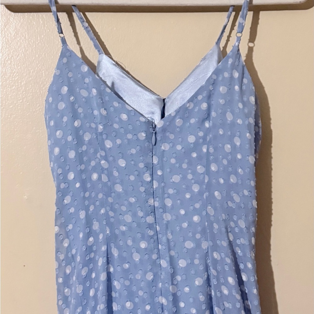 Alex Marie Sky Blue Tiered Maxi Dress with Tie Waist - Picture 6 of 11